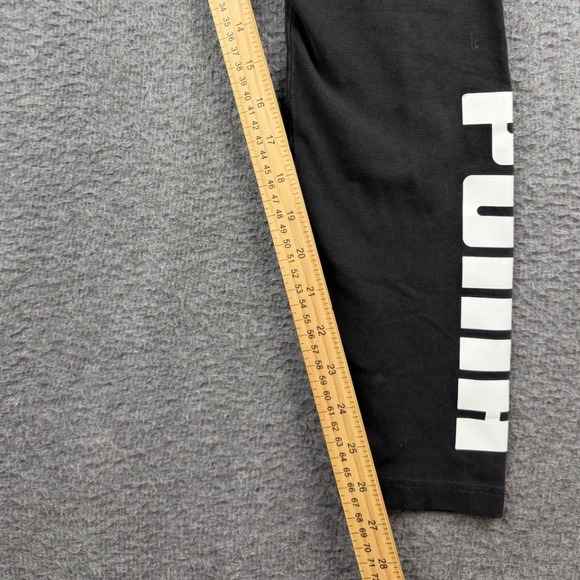 Puma Women's L Large Black High Rise Graphic Logo Leggings Activewear Pants - Picture 7 of 7